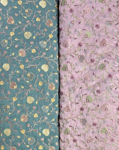 Georgette Nonwoven Fabric by Yard Embroidered <b>Wedding</b> Dress Fabric Sequences for Girls-Lightweight Special Occasions - Product Image 2