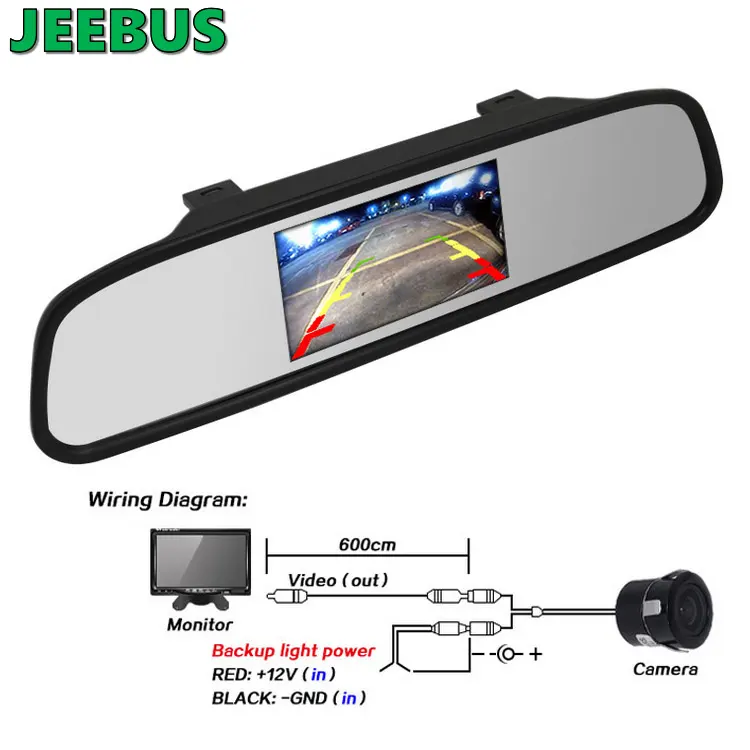 Fabriek Aangepaste 5 Inch Back-Up Auto Achteruitkijkspiegel 4.3 Inch Digitale Tft Lcd Achteruit Monitor Met Achteruitkijkcamera Kit