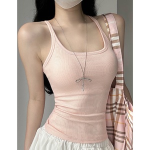 Camiseta sin Mangas con Cuello en U para <span class=keywords><strong>Mujer</strong></span>, Camisola Básica Suave y Elástica, para Uso Diario Informal de Verano - Product Image 3