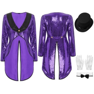 Conjunto de disfraz de mago para mujer, frac con sombrero, cuello con lazo, guantes para cosplay, fiesta temática, juego de rol, actuación en escenario - Product Image 3