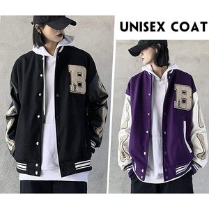 Veste universitaire pour homme, veste bomber de baseball, veste unisexe streetwear, patch brodé en toile, manteau décontracté d'automne - Product Image 6