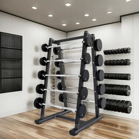 Support de Rangement Vertical Commercial Robuste en Acier pour Barres d'Haltères en Forme de A – Équipement de Fitness pour Salle de Sport