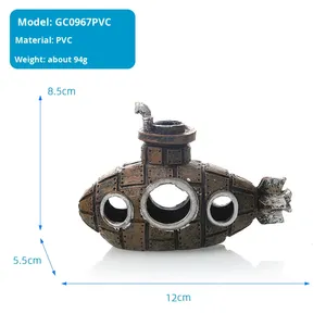 Decoración para Acuario, Figura de Plástico de Dibujos Animados, <span class=keywords><strong>Casa</strong></span> de <span class=keywords><strong>Piña</strong></span> y Cangrejo Ecológica y Creativa, Muñeco de PVC Baboney - Product Image 6