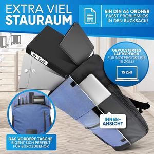 Zaino Unisex con Chiusura a Cerniera in Tessuto Oxford |   Zaino Impermeabile per Laptop |   Zaino da viaggio per la scuola con tracolla arcuata | - Product Image 2