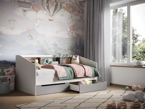 Kids Eco-Friendly School Use Daybed MDF (90x200) Modern Bedroom <strong>Day</strong> <strong>Bed</strong> <strong>with</strong> Shelves &amp; <strong>Drawers</strong> Supplied by the Factory - Product Image 3