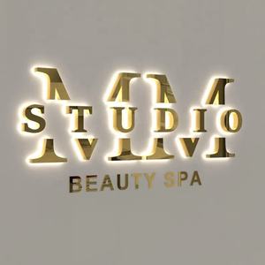 Signalisation lumineuse pour bâtiment, enseigne de façade, enseigne commerciale extérieure, enseigne de devanture de magasin, logo d'entreprise, enseigne en métal miroir 3D rétroéclairée par LED - Product Image 5