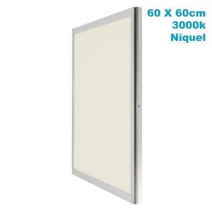 Panel LED de superficie 48W 3000K, níquel satinado, 60x60x2.3 cm, 3840 lm, ideal para iluminación en oficinas y espacios. - Product Image 1