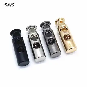 drawstring rope round alloy elastic end metal cord lock stopper for garments spring toggle spring clasp ends stop metal