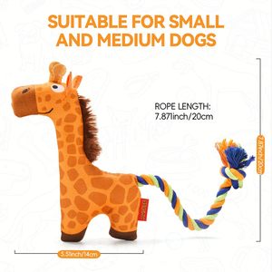 Jouets pour chiens indestructibles en forme d'animaux, girafe colorée, puzzle interactif durable, vente en gros - Product Image 2