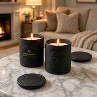 Pot à bougie vide en céramique noire pour décoration intérieure, 8oz 10oz, récipient à bougie, bougeoir de luxe avec couvercle