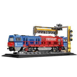 Reobrix 66021 G2000 <span class=keywords><strong>Train</strong></span> de marchandises européen Simulation scène modèle blocs de construction ensembles moc assemblage Puzzle jouet pour enfants cadeau - Product Image 1