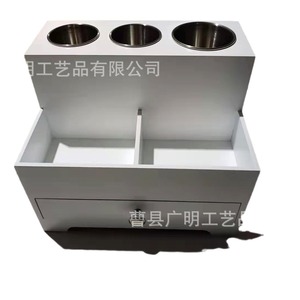 Caja de almacenamiento de madera con cajones, organizador de cosméticos blanco para baño, cocina y dormitorio. - Product Image 5