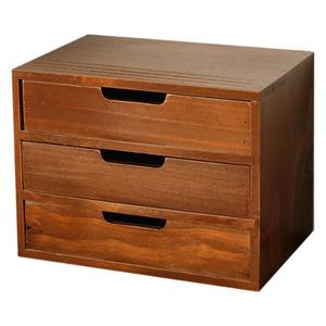 Desktop Three Layer Drawer <b>Storage</b> Cabinet Wooden Cosmetic <b>Box</b> With Drawers <b>Makeup</b> Organizer - Product Image 4