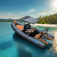 Bateau pneumatique rigide à rames Hedia 5.8m de luxe en PVC Hypalon 580 Sport avec coque en aluminium et moteur hors-bord pour la pêche et la plongée