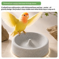 Gamelle ronde mate en pierre pour oiseaux, anti-renversement, pour le nettoyage du bec et l'affûtage des griffes – un gadget indispensable pour les perroquets