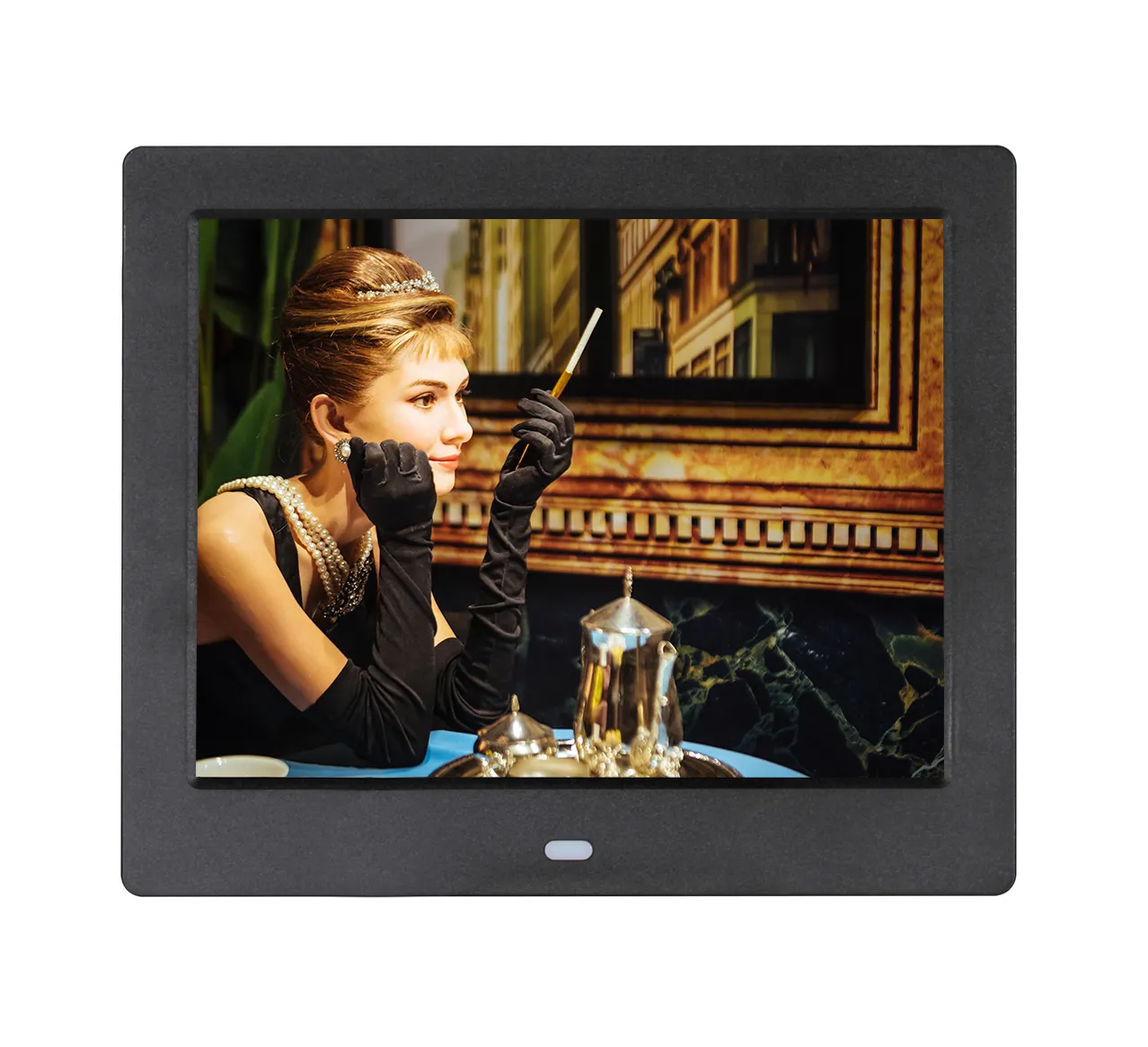 Pantalla LCD de 8 pulgadas, mando a distancia portátil, marco de fotos digital, reproductor de vídeo HD