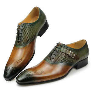 Chaussures habillées décontractées polyvalentes haut de gamme pour hommes, style Oxford, bout carré, en cuir véritable, résistantes à l'eau et antidérapantes - Product Image 5