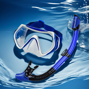 Masque de plongée pour adultes avec lentille en verre trempé à système Dry Top, équipement de sports nautiques - Product Image 1
