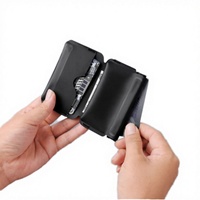 Mini porte-cartes magnétique pliable portable et portefeuille avec porte-monnaie pour usage professionnel
