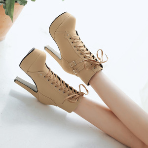 High Heel Woman <strong>Boots</strong> <strong>Punk</strong> Platform Shoes Plus Size Fashion Women's Ankle <strong>Boots</strong> Chunky Heels Botas De Mujer - Product Image 3