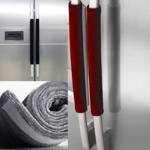 Couvre-poignée de réfrigérateur en velours rouge, 2 pièces, installation facile, protection de poignée de porte - Product Image 2