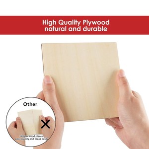 Yike 4x4 pouces carré inachevé pièces de <span class=keywords><strong>bois</strong></span> vierges pour la peinture écriture et bricolage artisanat projet planche de <span class=keywords><strong>bois</strong></span> pour le <span class=keywords><strong>dessin</strong></span> - Product Image 4