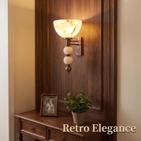 Vintage Luxus Alabaster Metall Wandleuchte LED Dekorativ Anpassbar Dimmbar 3-Jahres-Garantie Schlafzimmer Kopfteil Eingangsbereich Wand