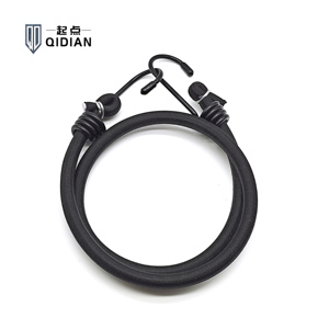 8Mm Màu Đen Mạnh Mẽ Nylon Bện Đàn Hồi Kéo Dây Đeo 60Cm Cao Căng <span class=keywords><strong>Bungee</strong></span> Latex Sốc Dây Móc Cho Bạt Hàng Hóa Xe - Product Image 6