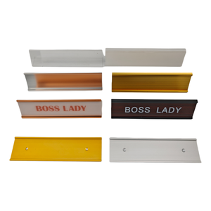 Porta-Nome in Lega di Alluminio con Logo Personalizzato, Supporto per Cartellino <span class=keywords><strong>da</strong></span> <span class=keywords><strong>Scrivania</strong></span> Sostituibile, <span class=keywords><strong>Targhetta</strong></span> Placcata Oro - Product Image 5