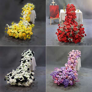 Décoration de table en cascade de roses en soie, chemin de table pour mariages, anniversaires et événements – Meilleures ventes - Product Image 2