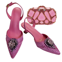 Chaussures de soirée de créateur italien avec pochette assortie pour mariages africains et occasions nuptiales, chaussures pour femmes en dentelle brodée et perles