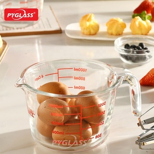 Klarglas-Maßbecher-Set, für Küchenwerkzeug hitzebeständiges Glasgeschirr-Maßbecher zum Backen und Kochen - Product Image 4