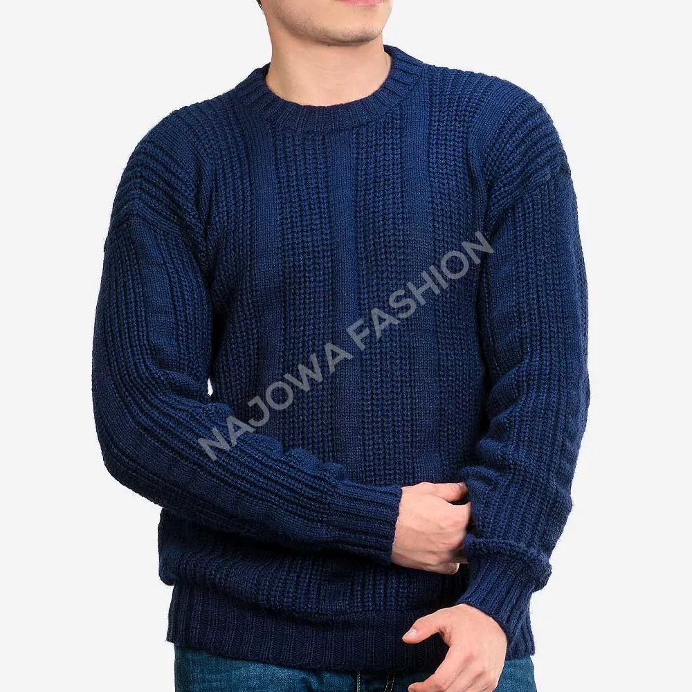 Haute qualité 100% coton hommes décontracté hiver mode Fit pull pour hommes chaleur confort en gros pull tricoté vêtements pour hommes