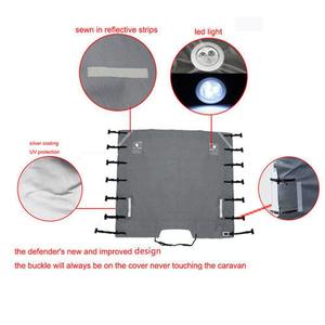 Housse de protection en tissu Oxford gris 210D pour caravane ou camping-car Pare-brise avec protection UV et lumières - Product Image 5