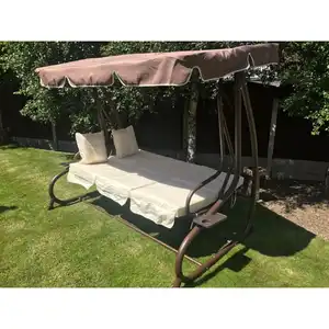 Silla Columpio de jardín para 3 personas, cama para adultos con dosel