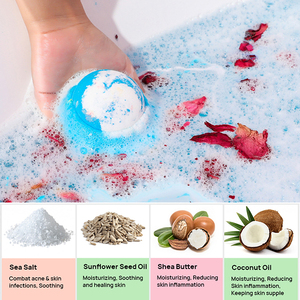 Bộ quà tặng bom tắm hình trái tim & viên sủi bọt tùy chỉnh OEM, với đồ chơi bất ngờ dành cho trẻ em, thành phần hữu cơ thuần chay cho bồn tắm bọt an toàn - Product Image 5