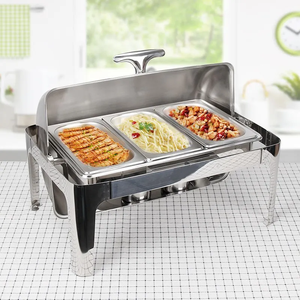 Đồ Gia Dụng chaffing Món Ăn Tự Chọn Phục Vụ Thép Không Gỉ Tự Chọn Sưởi Ấm Bát Thực Phẩm Ấm Hơn Thiết Lập chaffing Món Ăn Cho Tự Chọn - Product Image 3