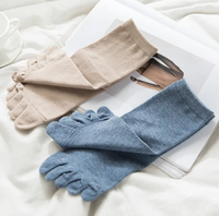 Chaussettes à cinq doigts Chaussettes à bouts fendus en coton pour hommes Anti-odeur Anti-sueur Campagne Chaussettes à bouts fendus