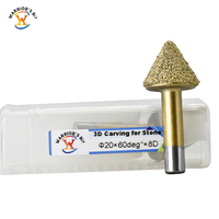 Support ODM et OEM personnalisé Warrior : Forets de gravure CNC haute performance pour marbre, diamantés brasés à 60 degrés, revêtement AlTiN, pour pierre