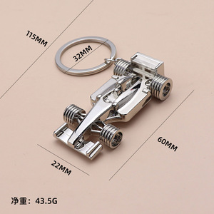 Thời trang sáng tạo tùy chỉnh bán buôn thép không gỉ kim loại 3D công thức 1 F1 đua xe Keychain - Product Image 5