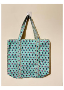 Sac fourre-tout matelassé en coton de qualité supérieure, imprimé floral personnalisé, ensemble de 3 pochettes, sac de marché, sac à bandoulière, prix de gros - Product Image 2