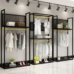 Racks For Clothes Shops Wholesale Shop Clothing Racks Stand Metal Garment Black Clothing Rack For Clothes Store Women