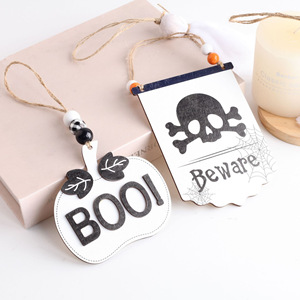 Décorations Suspendues en Bois pour Halloween en Gros : Panneau « BOO », <span class=keywords><strong>Citrouille</strong></span>, Crâne et Os Croisés pour Porte d'Entrée, Mur et Décoration de Ferme - Product Image 3