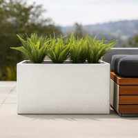 Jardinière rectangulaire d'extérieur en fibre de verre, pot de fleurs, bac à plantes, décoration de patio