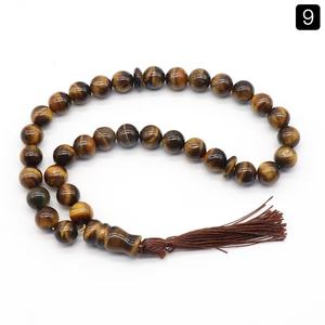 Cuentas de Oración Musulmanas de Ágata de Cristal Natural al por Mayor, 33 Piezas, Forma de Bola Clásica, Espaciador, Borla, Regalos Religiosos Islámicos para Hombre - Product Image 2