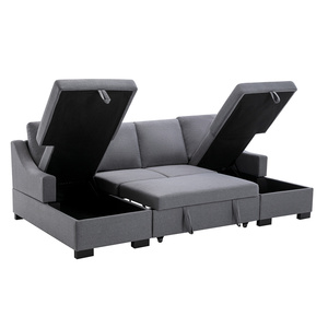 <span class=keywords><strong>Divano</strong></span> <span class=keywords><strong>Letto</strong></span> Angolare <span class=keywords><strong>a</strong></span> U del Produttore con Penisola Estraibile e <span class=keywords><strong>Contenitore</strong></span>, Convertibile in <span class=keywords><strong>Letto</strong></span> King Size - Product Image 1