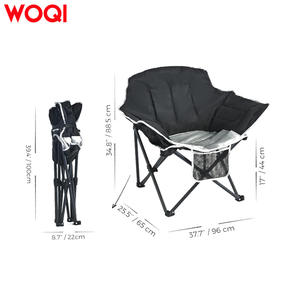 Silla plegable Woqi Moon Chair 37.7 X 25.5 X 17 pulgadas con marco de aluminio negro y tela Oxford, silla de jardín para uso en interiores y exteriores. - Product Image 1
