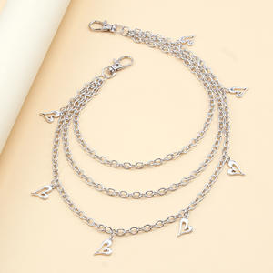 Chaîne de taille multicouche en métal en forme de cœur, chaîne de pantalon tendance Hip Hop, chaîne décorative en alliage de zinc pour usage quotidien - Product Image 3