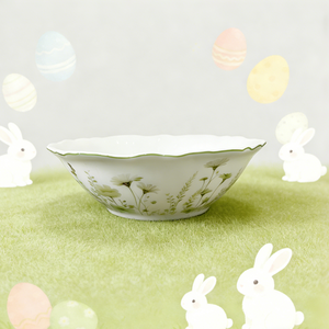 Assiette en porcelaine New Bone China, motif <span class=keywords><strong>Prairie</strong></span> <span class=keywords><strong>Verte</strong></span> de Pâques, avec lapin et fleurs sauvages de printemps - Product Image 5