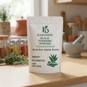 Poudre de curcuma noir naturel séché, finement moulue, à base de plantes, pour recettes traditionnelles, produits alimentaires santé et usage botanique - Product Image 1